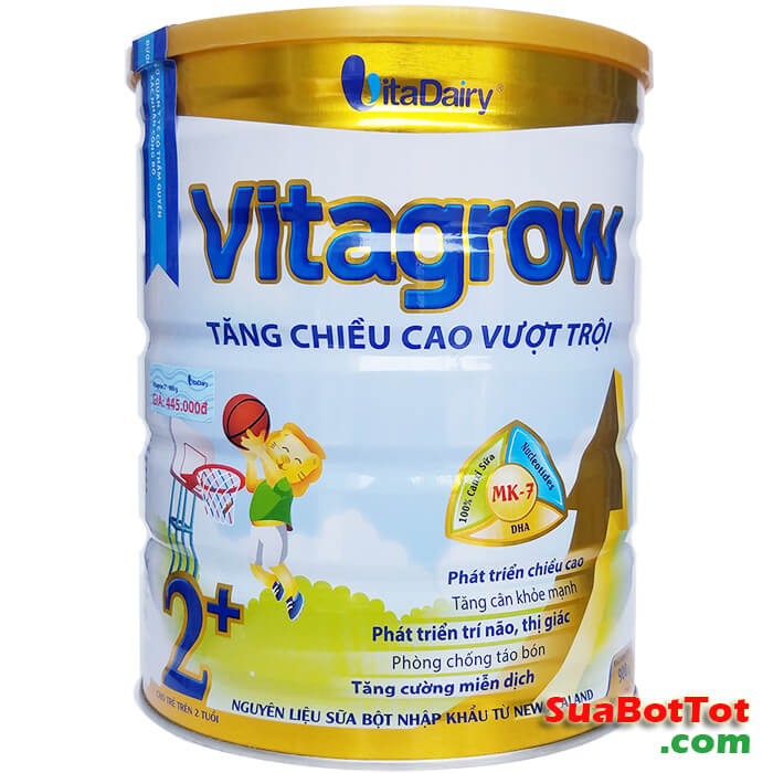 Sữa VitaGrow 2+ 900g Tăng Chiều Cao (trẻ 2 tuổi trở lên)